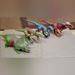 Jurassic World Fallen Kingdom Battle Damage Dinosaurs Action Figures Lot Of 4